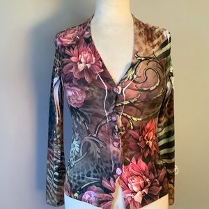 Tropical Print Cardigan
